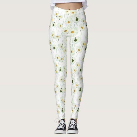 Elegante Marguerite Flower Leggings (Voorkant)