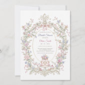 Elegante Marie Antoinette Bruidsdouche Kaart (Voorkant)