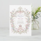 Elegante Marie Antoinette Bruidsdouche Kaart (Staand voorkant)
