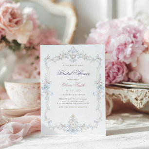 Elegante Marie Antoinette Bruidsfeest Kaart
