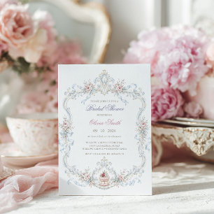 Elegante Marie Antoinette Bruidsfeest Kaart