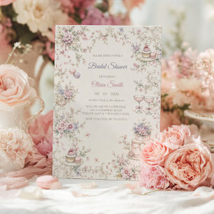 Elegante Marie Antoinette Bruidsfeest Kaart