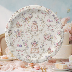 Elegante Marie Antoinette Bruidsfeest Papieren Bordje