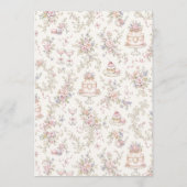 Elegante Marie Antoinette Bruiloftsmenu Menu (Achterkant)