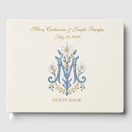 Elegante Marië katholieke bruiloft traditioneel Gastenboek
