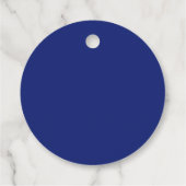 Elegante Marine Blauw Chic Modern Monogram Huwelij Bedankjes Labels (Achterkant)