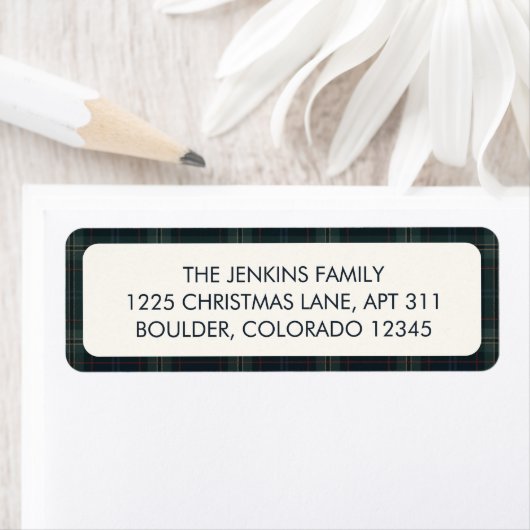 Elegante Marine Blauw en Groen Geplaagd Terugkeera Etiket (Insitu)