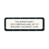 Elegante Marine Blauw en Groen Geplaagd Terugkeera Etiket (Voorkant)