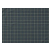 Elegante Marine Blauw en Groen Plaid Tafelkleed (Voorkant (Horizontaal))
