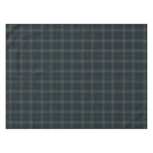 Elegante Marine Blauw en Groen Plaid Tafelkleed (Voorkant (Horizontaal))