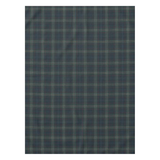 Elegante Marine Blauw en Groen Plaid Tafelkleed (Voorkant)