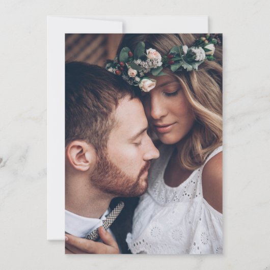 Elegante Marine Blauw Goud Agaat Geode Foto Bruilo Kaart (Achterkant)