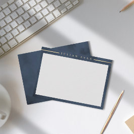 Elegante Marine Blauw Goud Detail Professional Notitiekaartje