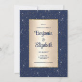 Elegante marine blauw goud glitter confetti Trouwe Kaart (Voorkant)