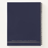 Elegante Marine Blauw Goud Monogram Executive Spir Notitieboek (Achterkant)