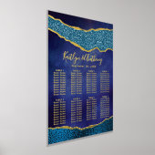 Elegante Marine Blauw & Gouden Agaat Bruiloft Zitt Folie Afdrukken (Laagn)