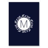 Elegante Marine Blauw Wit Bloemen Tafelnummers (Achterkant)