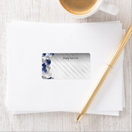 Elegante Marine Blauw Zilveren Ballon Glitter Verj Etiket