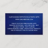 Elegante Marine blauw zilveren faux glitter Online Visitekaartje (Achterkant)