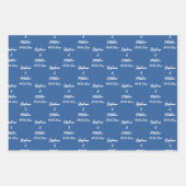 Elegante marine blauwe bruid bruidegom namen bruil inpakpapier vel (Voorkant 2)