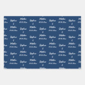 Elegante marine blauwe bruid bruidegom namen bruil inpakpapier vel (Voorkant)