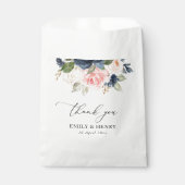Elegante marine blos bloemenbruiloft bedankt bedankzakje (Voorkant)