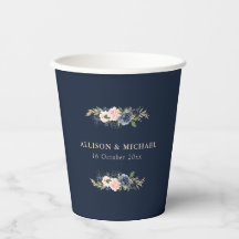 Elegante marine & blozen bloemenbruiloft