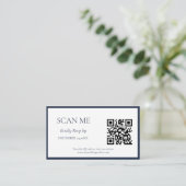 Elegante marine botanische kam monogram bruiloft informatiekaartje (Staand voorkant)