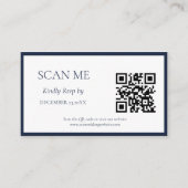 Elegante marine botanische kam monogram bruiloft informatiekaartje (Voorkant)