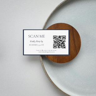 Elegante marine botanische kam monogram bruiloft informatiekaartje