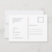 Elegante Marine botanische kam monogram bruiloft O Save The Date (Achterkant)