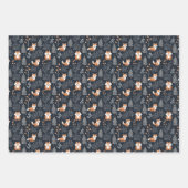 Elegante marine en bruine bosrijke winterdieren inpakpapier vel (Voorkant)