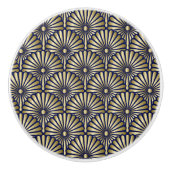 Elegante Marine en Gouden Art Deco Lade Knoppen - (Voorkant)