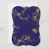 Elegante marine en gouden bruiloft uitnodigingen (Achterkant)