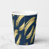 Elegante marine en gouden verjaardagsfeest papieren bekers (Rechts)