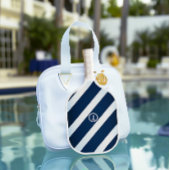 Elegante marine en lichtblauw gestreepte nautische pickleball paddle