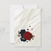 elegante marine en rode bloemen botanisch bedankkaart (Achterkant)