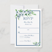 Elegante marine en wit, bruiloft RSVP (Voorkant)