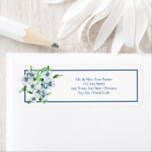 Elegante marine en witte bruiloft retouradres etiket (Insitu)