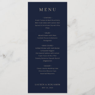 Elegante marine formele menu