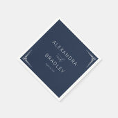 Elegante marine geometrie servet (Hoek)