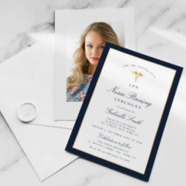 Elegante marine & goud LPN verpleegster pinning ce Kaart