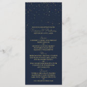 Elegante Marine & Goud Vallende Sterren Bruiloft M Menu (Voorkant)