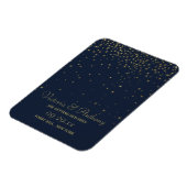 Elegante Marine & Goud Vallende Sterren Sla de Dat Magneet (Linkerzijde)