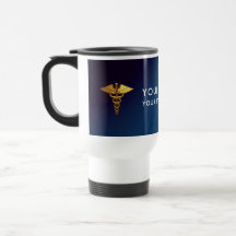 Elegante marine gouden caduceus medische dokter