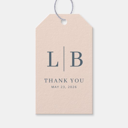 Elegante marine initialen cadeaulabel (Voorkant)