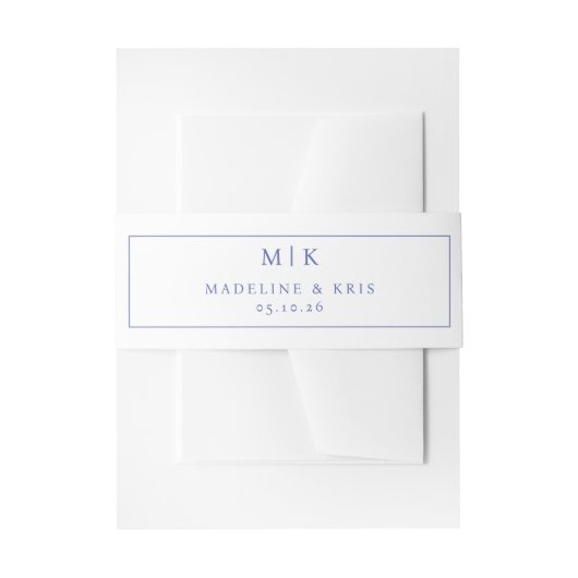 Elegante marine initialen uitnodigingen wikkel (Voorkant Voorbeeld)