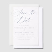 Elegante marine kalligrafie bruiloft Save the Date Vellum Uitnodigingen (Offset)