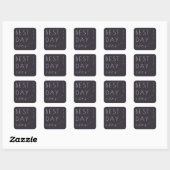 Elegante marine kalligrafie vierkante sticker (Vel)