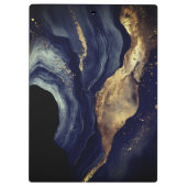 Elegante marine marmer kunst faux gouden glitter klembord (Achterkant)